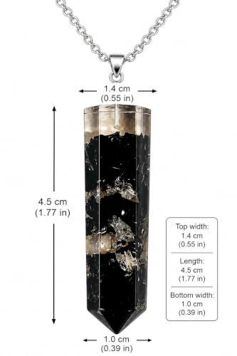 Tourmaline Quartz Crystal Chip Resin Pendant Necklace - Image 5