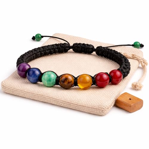 7 Chakra Macrame Adjustable Bracelet - Image 2