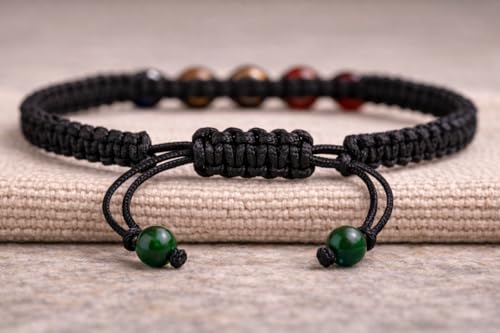 7 Chakra Macrame Adjustable Bracelet - Image 6