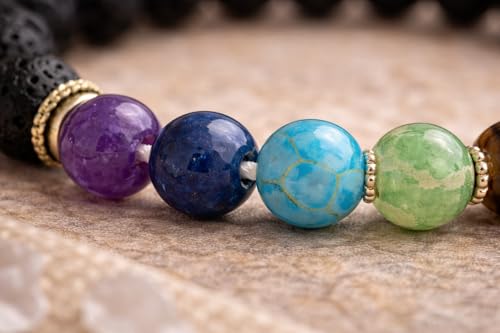 7 Chakra Lava Stone Bracelet - Image 5
