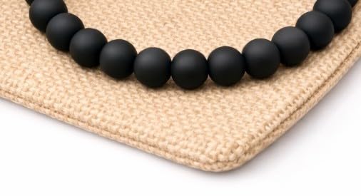 Matte Black Onyx Bead Bracelet - Image 2