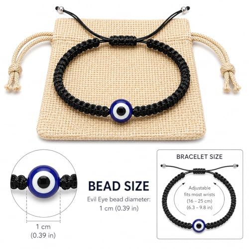 Braided Nazar Evil Eye Amulet Adjustable Bracelet - Image 3