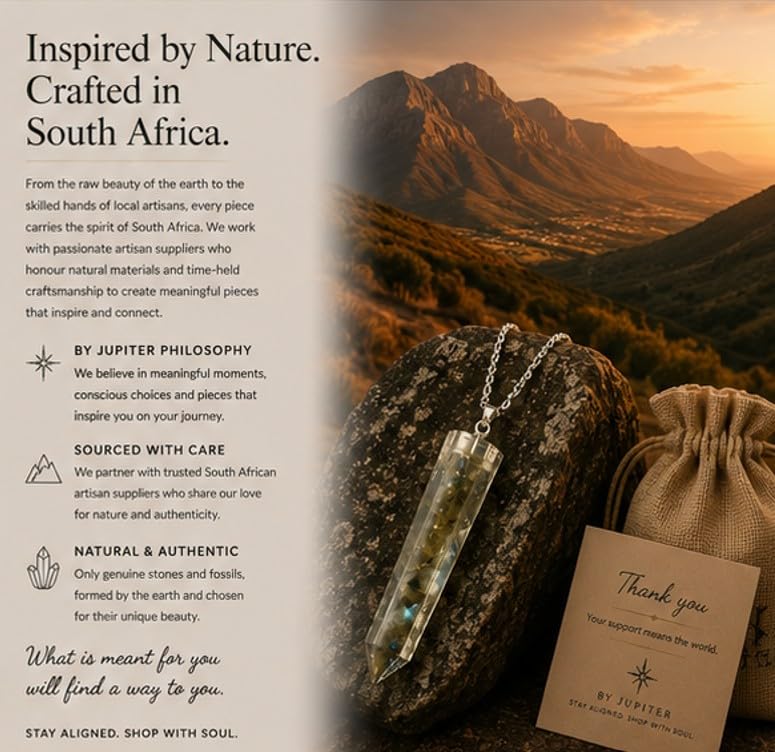 Labradorite Crystal Chip Resin Pendant Necklace - Image 7