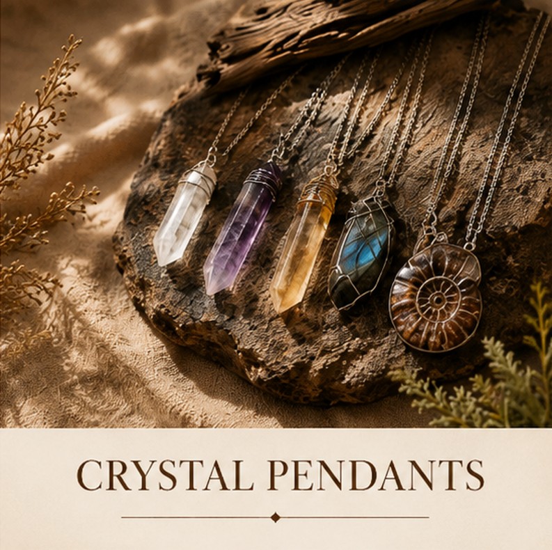 Natural crystal pendants by By Jupiter